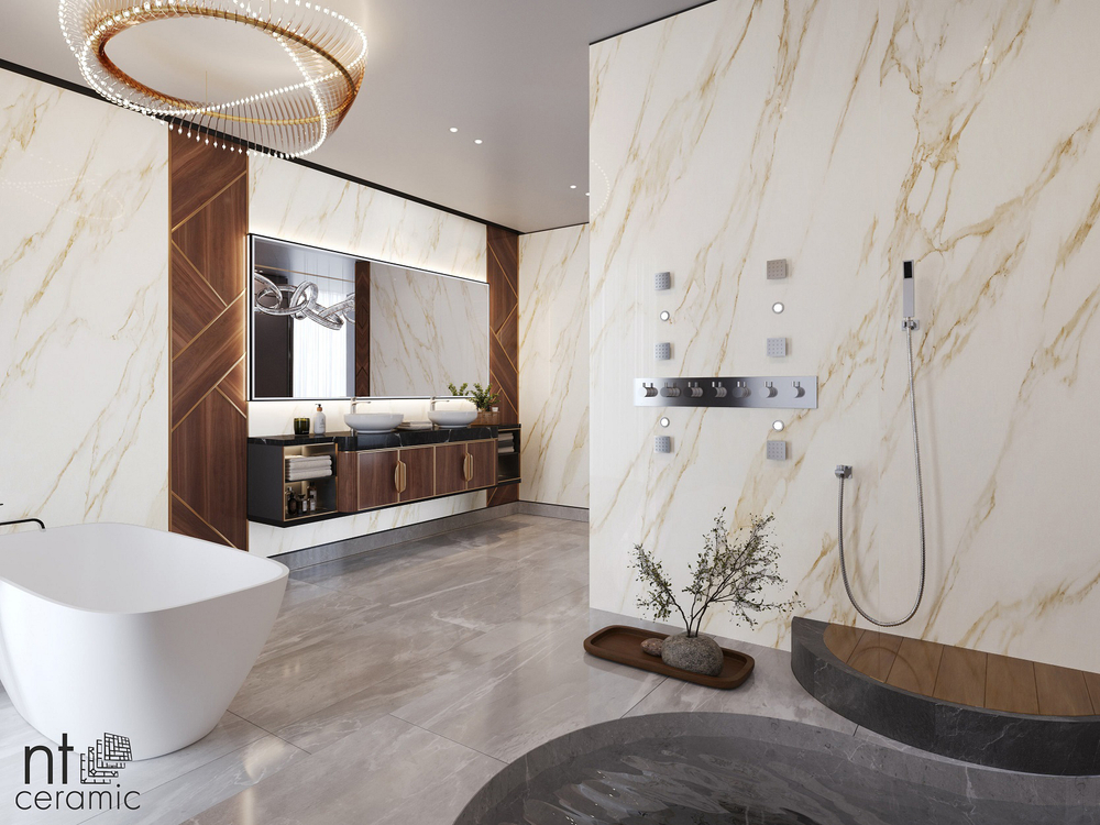 NT CERAMIC. Керамогранит Atlas Home Arabesco Gold 270*120 Лаппатированный