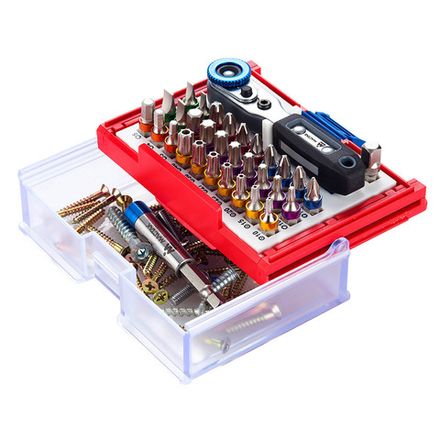 Цена на МАСТАК (058-10033C) Набор вставок (бит) 1/4", TORX, HEX, Pozidriv, Phillips, Slotted, 33 предмета