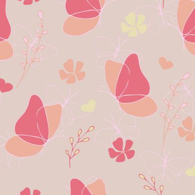 Бабочки и цветы