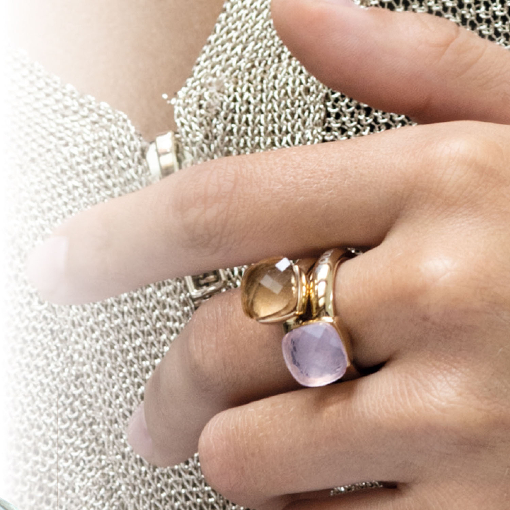 Кольцо Qudo Firenze Rose Water Opal 18.5 мм 611826 R/RG
