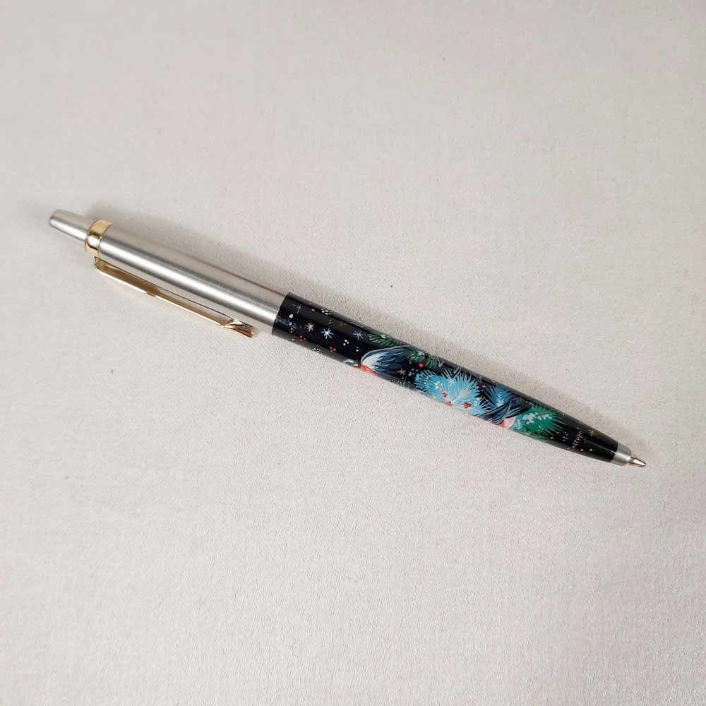 Ручка "Снегири" с ручной росписью Палех