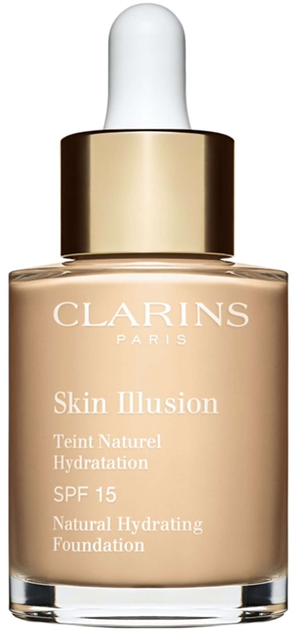 Clarins Skin Illusion Natural Hydrating Foundation - Розовое освещение увлажняющий тональный крем SPF 15 оттенок 101W Linen, 30 ml