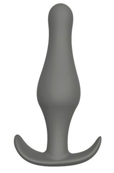 Серая анальная втулка Plug With T-handle - 10,3 см. (Цвет: серый)