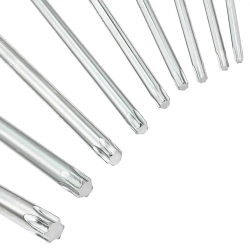 Набор ключей Г-образных TORX экстра длинных 9пр.(Т10, Т15, Т20, Т25, Т27, Т30, Т40, Т45, Т50)в пластиковом держателе JCB JCB-5098XL