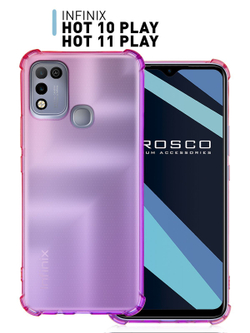 Чехол ROSCO для Infinix HOT 10 Play;Infinix HOT 11 Play оптом (арт. INF-HOT10PLAY-HARD-TPU-PINK-PURPLE)