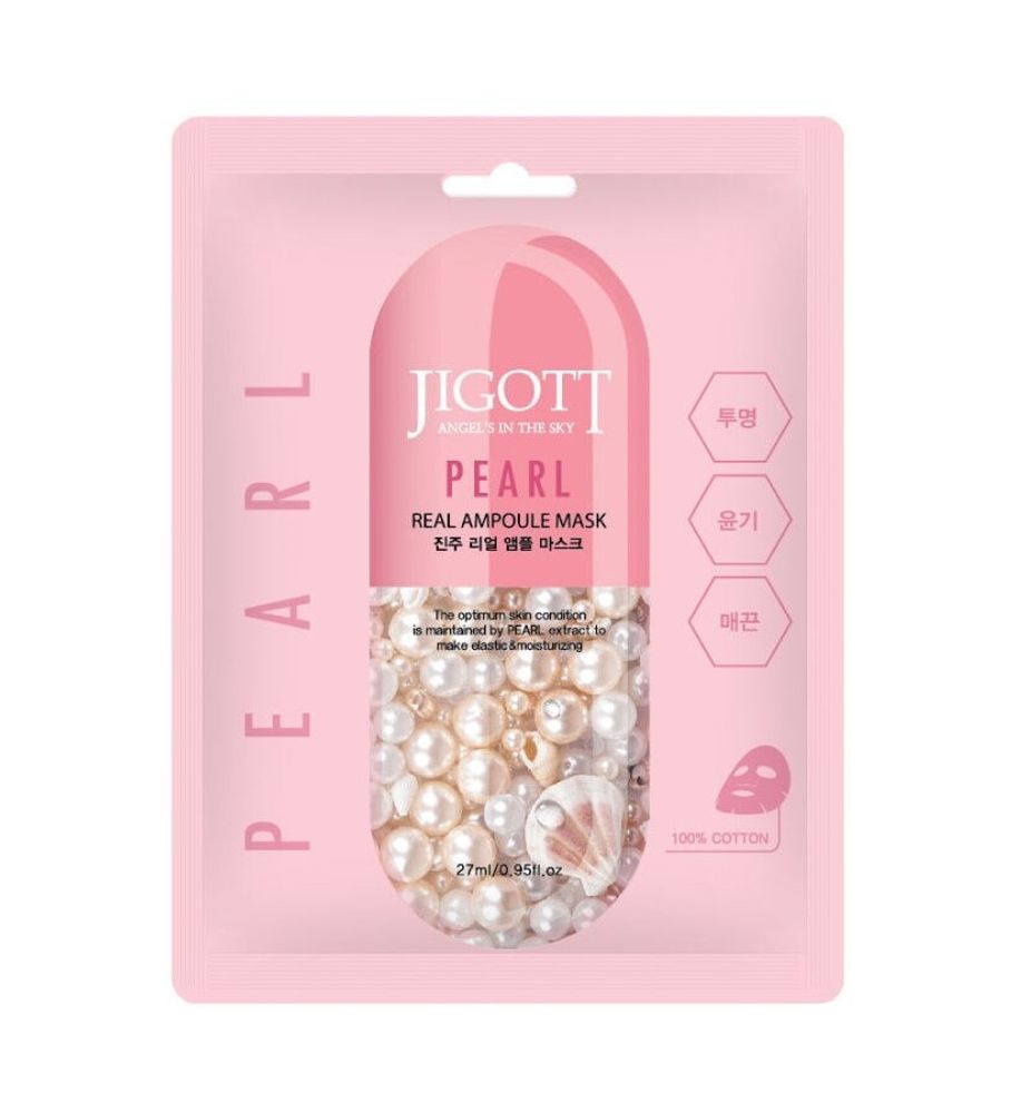 KR/ JIGOTT Маска-салфетка для лица &quot;Жемчуг&quot; / PEARL Real Ampoule Mask
