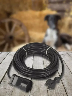 Удлинитель силовой в бухте Intro UP1100 10м без заземления 1 розетка ПВС 2х1мм, строительный садовый для газонокосилки и триммера