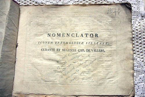 "Nomenclator Iconum Entomologia Linnean: Courante et Augmente Car". De Villers (Де Виллер).