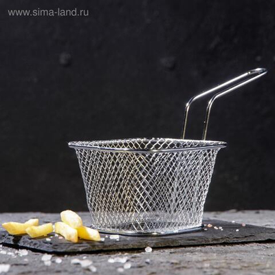 Корзинка для картофеля фри Доляна «Квадро», 10×8,5×6 см, мелкая сетка