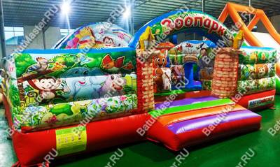 Коммерческий надувной батут " Веселый зоопарк" 6*6*2,6 м