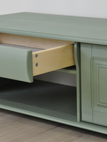 Тумба под телевизор Сюзанна 180 см, с ящиками и полками, зелёный