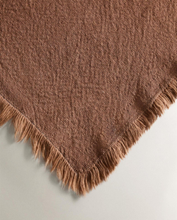 Zara Home - Универсальный плед из льна и хлопка, терракота, 140x190 см