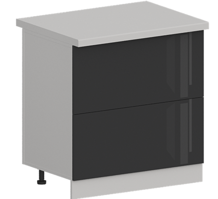 Кухня Модуль ШН2Я 800 Белый / Графит Глянец