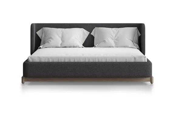 Кровать Basic спальное место 160*200 см (серый, букле)