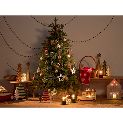 Плед из хлопка с новогодним рисунком fluffy snowflakes из коллекции new year essential, 130х180 см