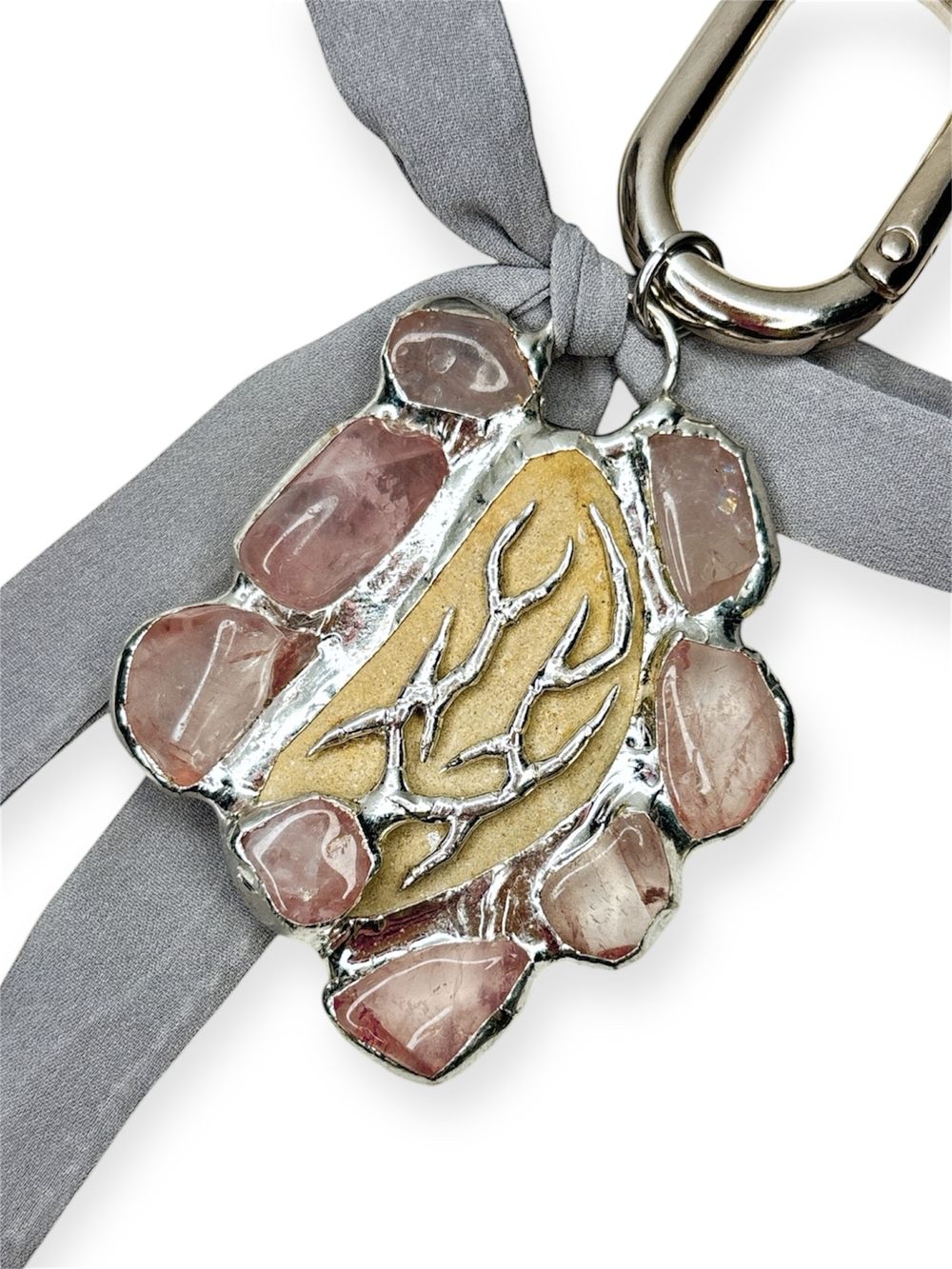 Карабин Reglow Lab Mc-Crb-3Mycelium Розовый кварц, галька, Карабин