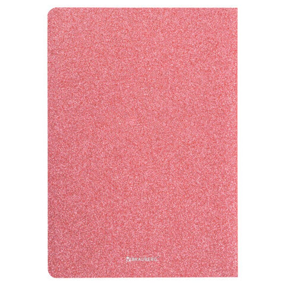 Тетрадь 48 л. в точку обложка кожзам с блестками, сшивка, A5 (147х210мм), РОЗОВЫЙ, BRAUBERG SPARKLE, 403855