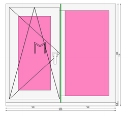 Пластиковое окно 900 х 1000 ТермА Эко