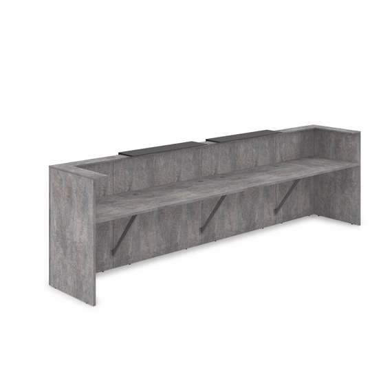 1КР-КЛ.202 Комплект Ресепшн с фартуком HPL (3854*749*1149) (без подсветки)