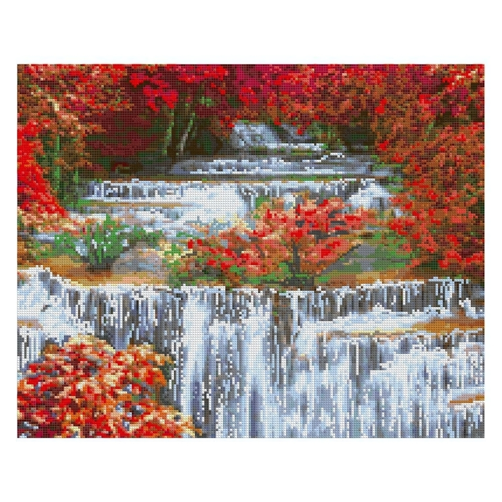 Алмазная мозаика 40*50см полн.заполн. "Осенний водопад" (Lori)