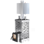 Печь для бани ASTON 20 INOX стекло с баком на трубе 50л Ø115 (AISI 439)