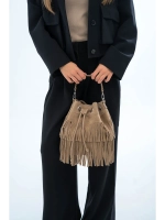 сумка через плечо тоут средняя натуральная замша