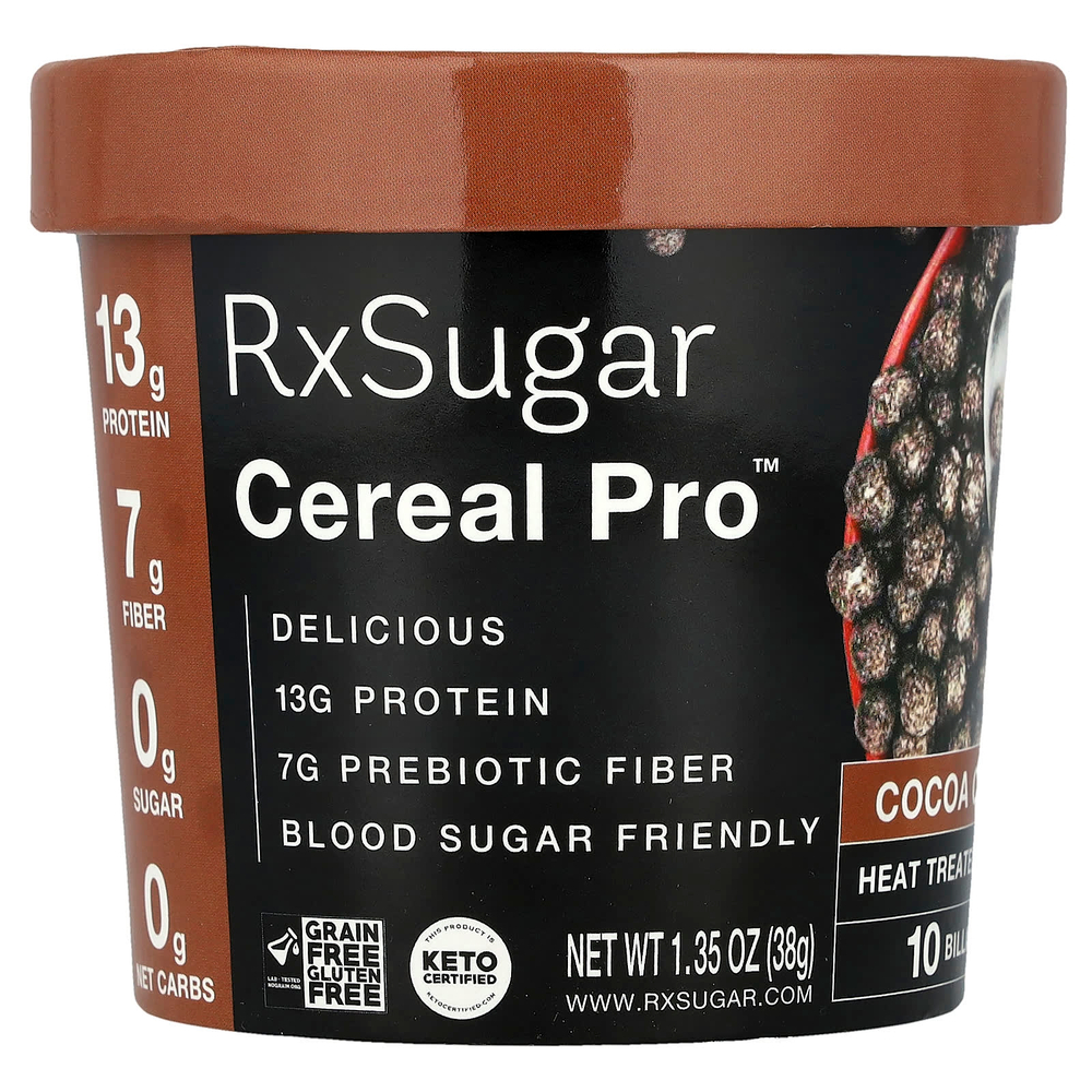 RxSugar, Cereal Pro ™, какао, 38 г (1,35 унции)