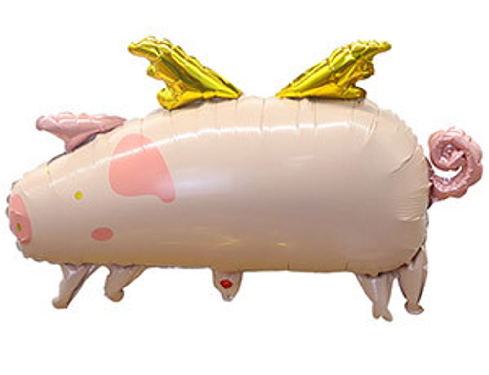 Шар (27''/69 см) Фигура, Свинка с крыльями