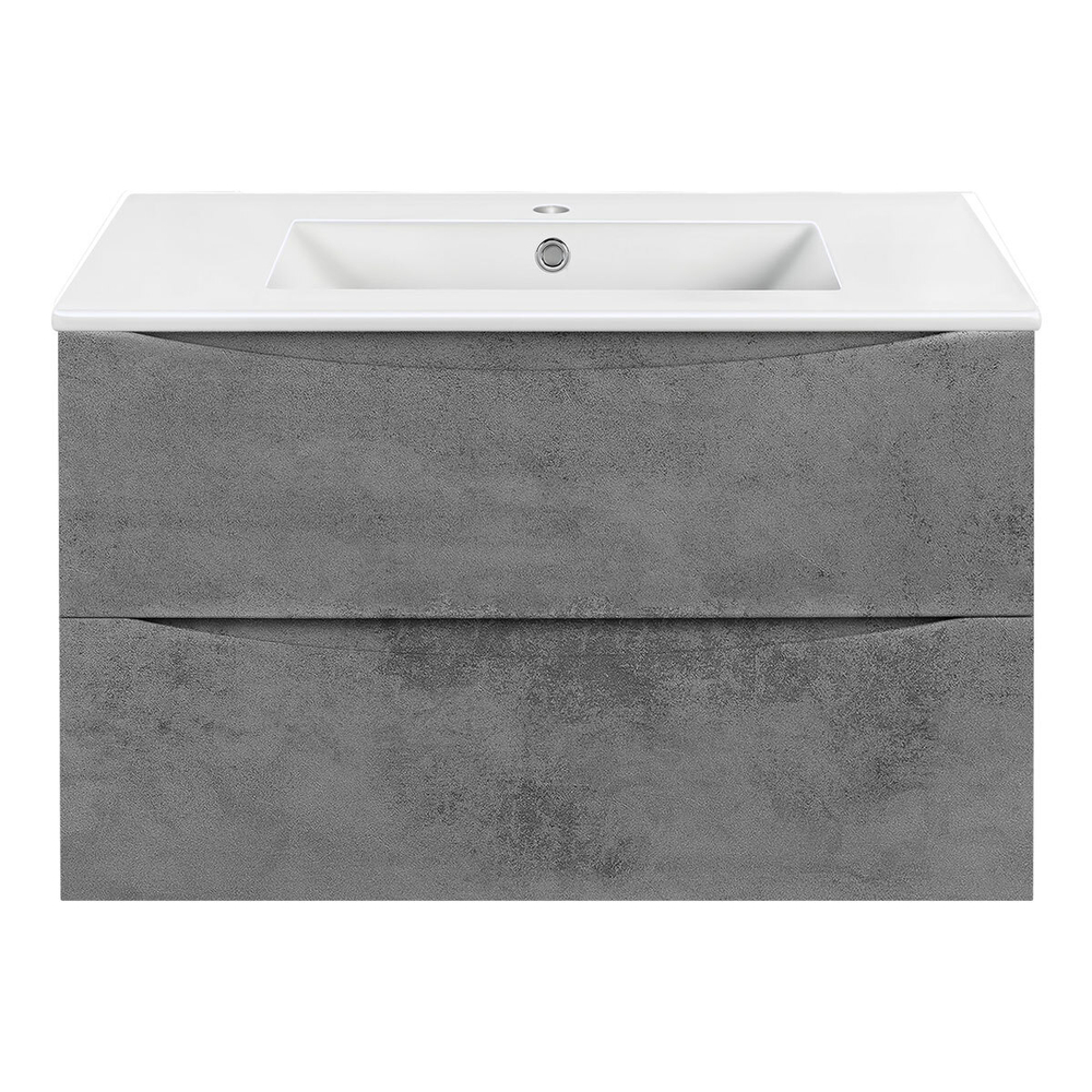 Тумба под раковину Vincea Mia 800 подвесная, 2 выкатных ящика soft close, Beton