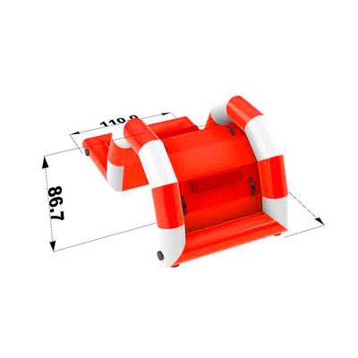 Надувная лестница для бассейна из ПВХ с бассейном, красный, 1.82*1.1*0.87 м