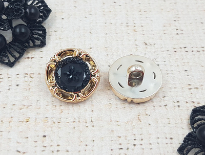 Пуговицы костюмные, d 2 см, золото с чёрным