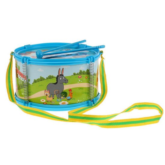 Барабан СИНИЙ ТРАКТОР в пак, 16,5*16,5*9,5см ИГРАЕМ ВМЕСТЕ