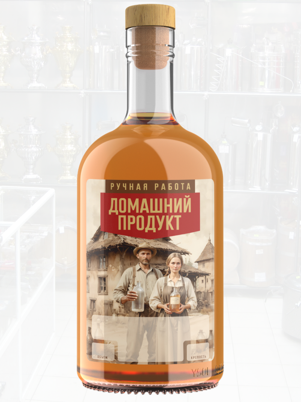 Наклейки на бутылки "Домашний Продукт" Блестящие 10 шт.