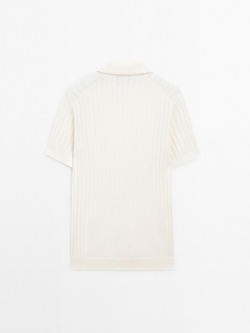 Massimo Dutti Поло из 100% хлопка, натуральный, кремовый