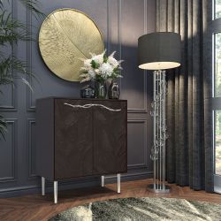 Комод Арт Колор leaves Стайл Сильвер с 2 полками Терпкий коричневый