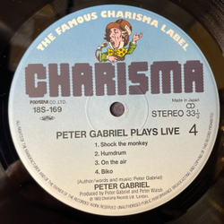 Винтажная виниловая пластинка LP Peter Gabriel Plays Live (Japan 1983) (No Obi)