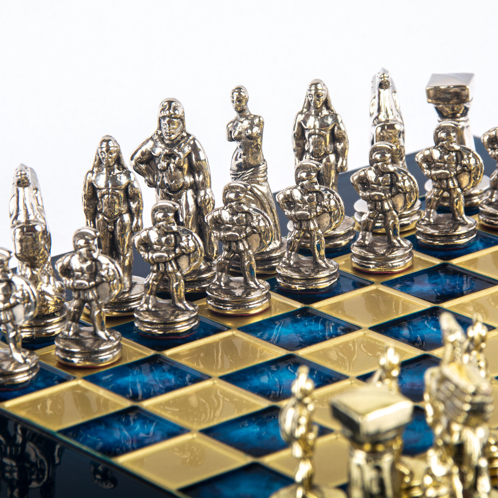 nan METAL CHESS SPARTAN WARRIORШахматы Воины Manopoulos Синий / Золотой / Серебряный