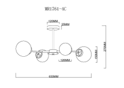 Потолочная люстра на штанге MyFar Easy MR1761-4C