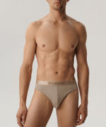 Мужские трусы слипы спорт Atlantic, набор из 2 шт., пима хлопок, бежевые, Basic 2BMP-013