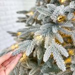 Заснеженная елка с гирляндой «Престиж» (Литая хвоя) 185 см / 1,85 м