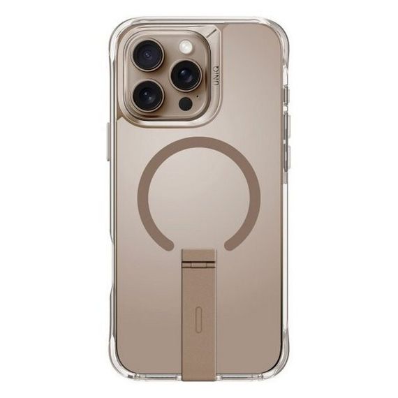 Чехол Uniq Eleva MagSafe для iPhone 16 Pro Max Taupe Gold с подставкой (IP6.9P(2024)-ELEVAMTGLD)