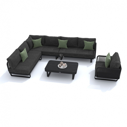 Лаунж зона угловая Ideal Patio БЕЛЛИСА С модульная маренго