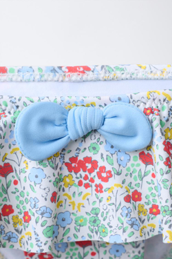 ZARA ТРУСИКИ-БИКИНИ С ЦВЕТОЧНЫМ ПРИНТОМ И ВОЛАНАМИ, РАЗНОЦВЕТНЫЙ