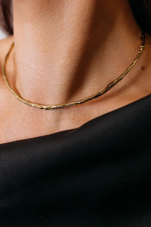 Колье "Бамбук" жесткое в золочении