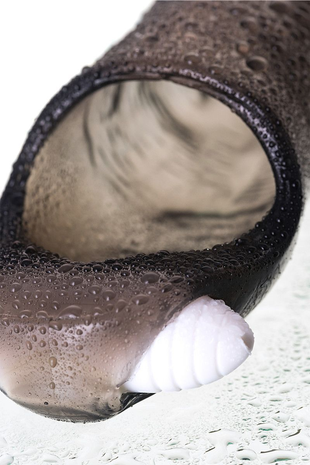 Закрытая дымчатая насадка Toyfa XLover с подхватом - 15,5 см.