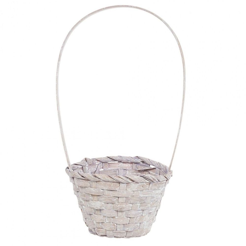 Корзина (бамбук) D13xН9,5 НН28 БЕЛО-СЕРЫЙ
