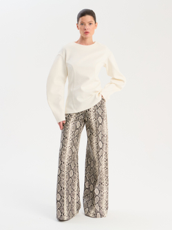 Блуза О-силуэт трикотажная