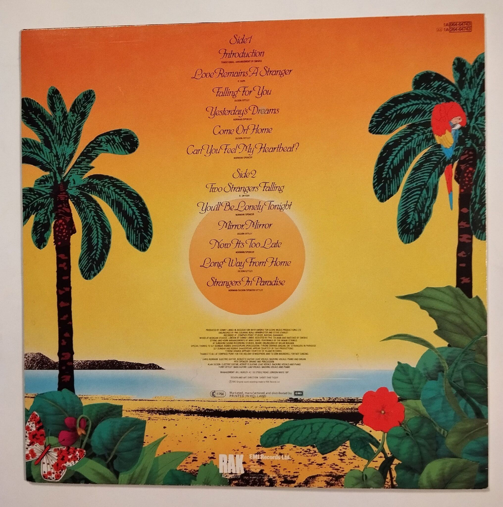 Винтажная виниловая пластинка LP Smokie Strangers In Paradise (Germany 1982)