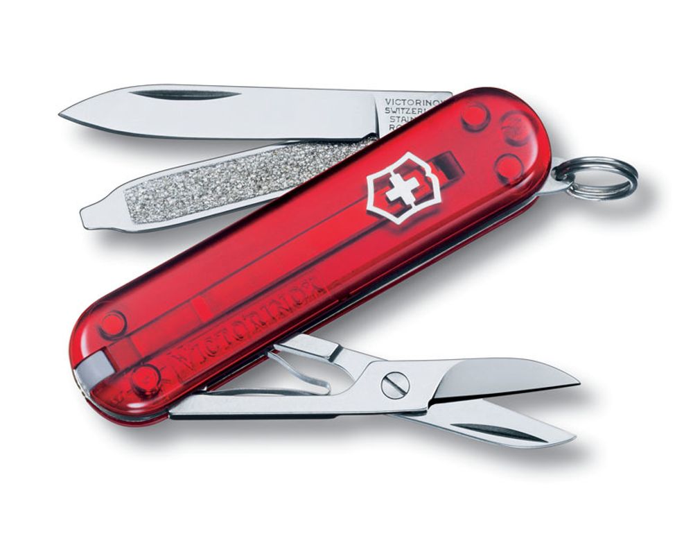 Качественный маленький брендовый фирменный швейцарский складной перочинный нож 58 мм красный 6 функций Victorinox Classic VC6223.T