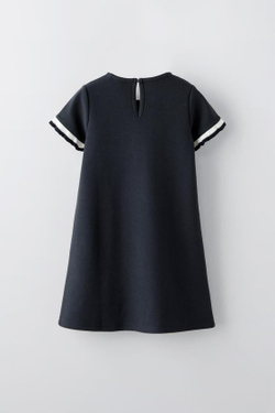 ZARA ПЛАТЬЕ ИЗ ТКАНИ ПИКЕ, МОРСКОЙ СИНИЙ